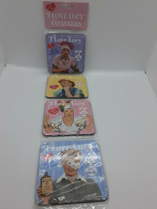 I Love Lucy Set Of 4 Collectible Drink Coasters Nip