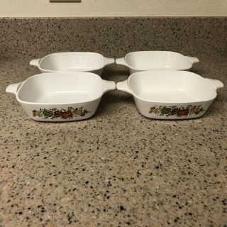 Set Of 4 Vintage Corning Ware Spice Of Life Petite 1 3/4 Cup P - 41 - B Casserole