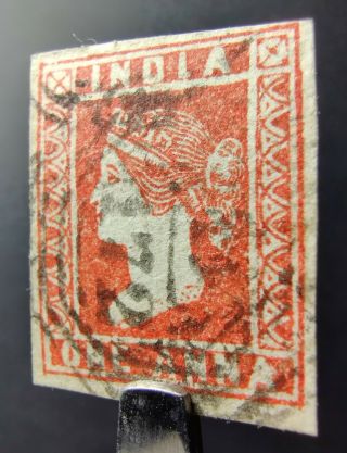 India Singapore Stamp 1854 Qv 1a Red B172 Sg Z61 £325,  4 Margins Fine