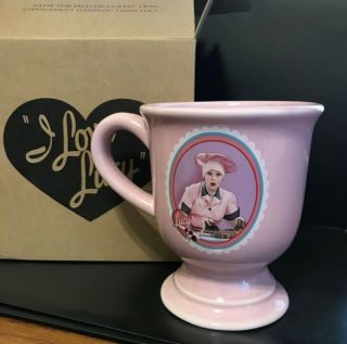 - I Love Lucy Lucille Ball Pink Mug Coffee Cup Pedestal 12oz Job Switching