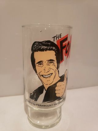 The Fonz / Fonzie " Happy Days " Dr Pepper 1977 Vintage Drinking Glass