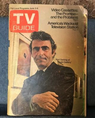 1972 Tv Guide June 3 - Rod Serling Night Gallery With Bonus