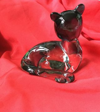 Murano Glass Black Cat Ornament Signed Good Luck Fine Gift Save Rspca Cattery