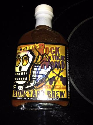 Aerosmith Joe Perry Signed Rock Your World Boneyard Brew Sauce Autograph
