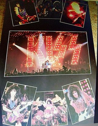Kiss Live Collage Poster Vintage 1985 Erie Carr Rare Lp