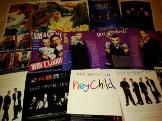 East 17 Rare Clippings,  Fold Out Poster Mag,  2 Postcards Tony Mortimer