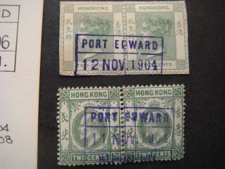 Hong Kong QV/KEVII PORT EDWARD (British Leasehold) Cancels (incl.  written up card) 3