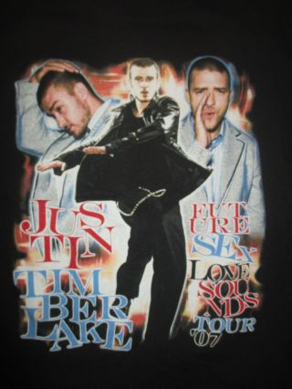 2007 Justin Timberlake " Future Sex Love Sounds " Concert Tour (med) T - Shirt Pink