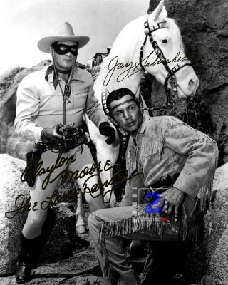 The Lone Ranger Clayton Moore - Jay Silverheels 8 " X 10 " Signed B&w Photo Reprint
