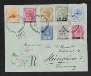 Straits Settlements Singapore To Germany Franking On Cover 1903