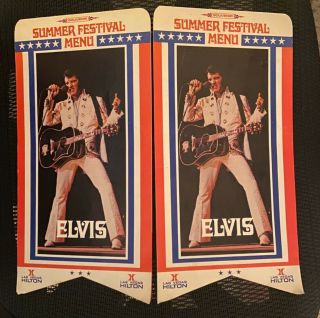 Elvis Summer Festival Menu 1972 Las Vegas Hilton Red White And Blue