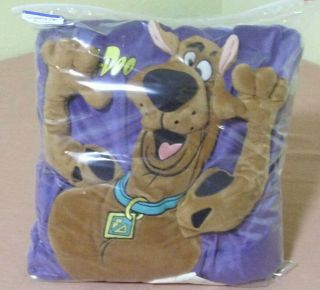 Vintage Scooby Doo Cartoon Network 3d Dog Ear - Arms 13 " Plush Pillow Purple Rare