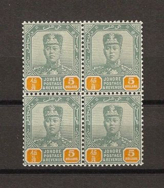 Malaya/johore 1904/10 Sg 74 Mnh Block Cat £300
