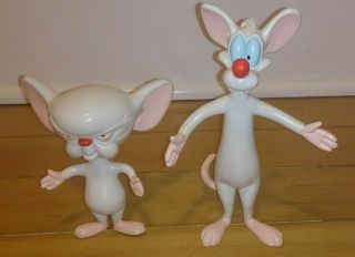 Vintage 1998 Pinky And The Brain Bendy Pvc Hand Painted Figures