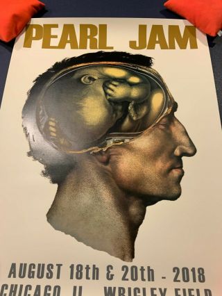 2018 Pearl Jam Chicago Wrigley Field Concert Poster