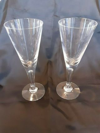 2 Dartington Crystal Sharon Teardrop Wine Glasses Large 8.  75 " Signed