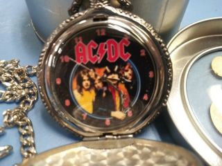 Ac/dc Pocket Watch With Case Vintage Rare