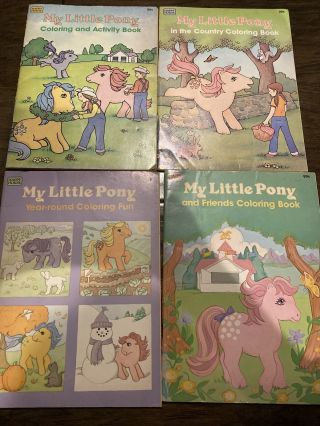 4 Vintage My Little Pony Coloring Activity Book Friends Country Year Round