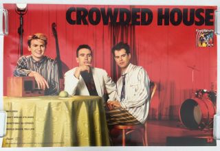 Crowded House S/t 1986 Us Promo Poster Neil Finn Split Enz Minty Seymour Hester