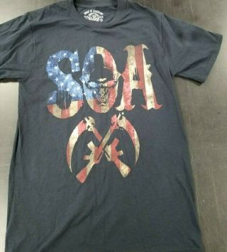 Sons Of Anarchy Soa Flag Reaper Skull Chaos T - Shirt