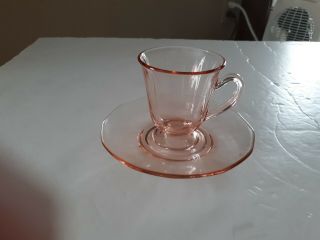 Vintage Pink Fostoria Fairfax After Dinner/ Demitasse Cup And Saucer 6 Available