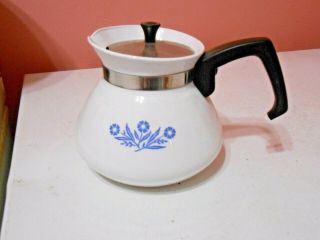 Vintage Corning Ware Corningware 6 Cup Coffee Tea Pot Cornflowers Pattern