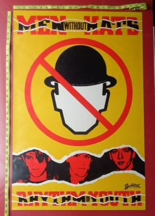 Men Without Hats,  23x35 ",  Record Company Promo Poster,  Rhythm Of Youth
