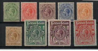 Falkland Islands 1912 - 20 Values To 10s Mlh/mh