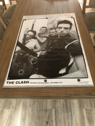 Old Stock 1981 Vintage The Clash Mogador Theatre Poster 33” X 23”