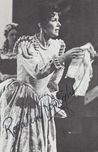 Autographed Photo Of Opera Singer Rosalind Plowright Soprano In Otello