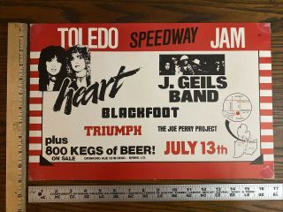 TOLEDO SPEEDWAY JAM poster 1980 Heart J Geils Band Blackfoot TRIUMPH Joe Perry 2