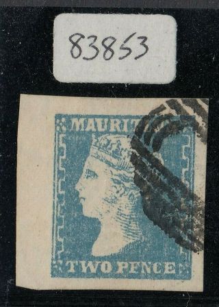 Sg 44 Mauritius 1859 2d Pale Blue.  An Exceptional Example.  Very Fine.