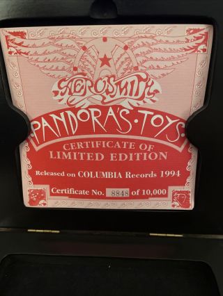 RARE Promo Aerosmith Pandora ' s Toys Limited Edition Deluxe Box Set Wooden 8848 3