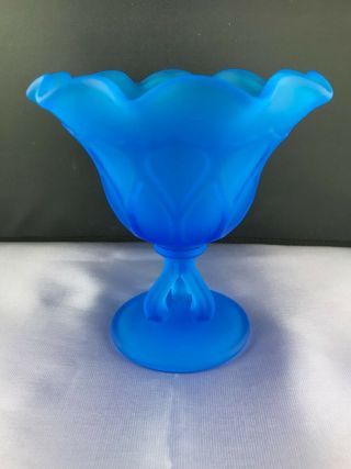 Vgt Westmoreland Blue Mist Glass Doric Compote Sweetmeat/mint/candy Dish Keyhole