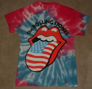 The Rolling Stones Concert T Shirt Zip Code Tour 2015 Tie Dye Size S 2 - Sided