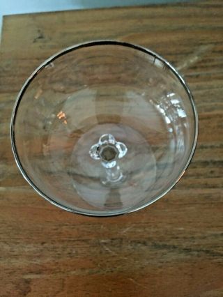 Set of 6 LENOX Crystal Platinum Silver Rim Champagne Cocktail Glasses 3