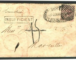Malaya Singapore Cover 1875 Fac Cancel Insufficient Taxe France {samwells}mc38