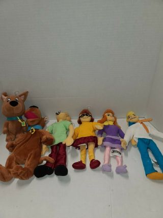 6 Vtg Scooby Doo Plush Bean Bag Set Warner Bros Store Shaggy Scrappy Scooby