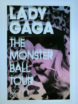 2010 Lady Gaga The Monster Ball Tour Promotional Pop Poster 26” X 38”