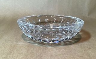 Vintage Signed Waterford Irish Cut Crystal Ashtray Colleen Pattern Label 4 7/8 "