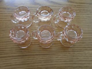 6 vintage pink depression glass small mugs 3