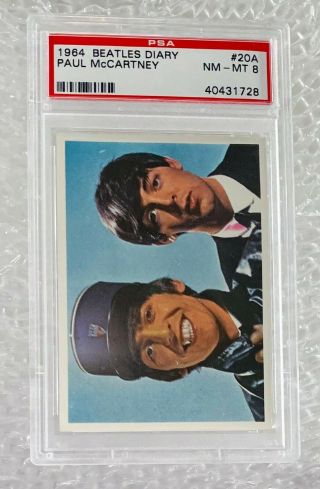 1964 Topps Beatles Diary Psa 8 20a Paul Mccartney John Lennon Vtg Trading Card
