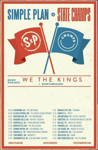 Simple Plan | State Champs 2019 Ltd Ed Rare Tour Poster,  Punk Rock Poster