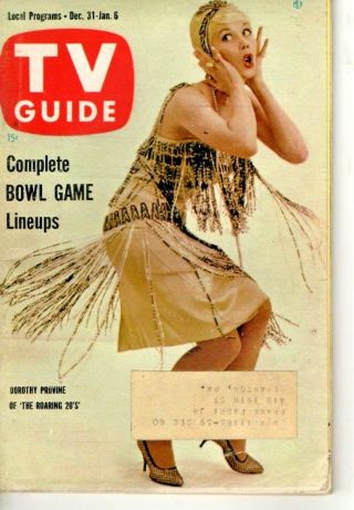 Vintage - Tv Guide Dec 31st 1960 - Dorothy Provine - The Roaring 20 