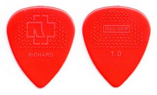 Rammstein Richard Z.  Kruspe Signature Red Molded Guitar Pick - 2017 Tour