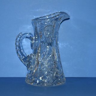 Antique American Brilliant Cut Glass 11” Pitcher -