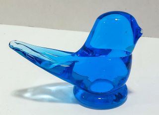 LEO WARD Signed Bluebird of Happiness Glass Bird Paperweight Figurine 1998 3