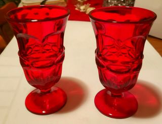 Fostoria Argus Ruby Red Ice Tea Glasses,  Hfm,  Stem 2770,  1 2