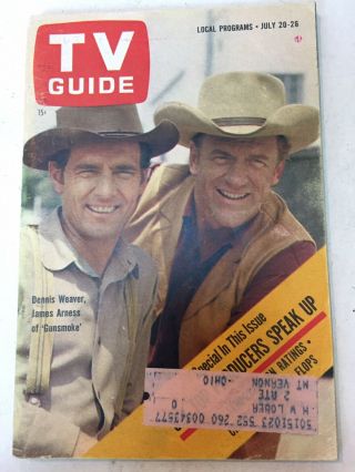 So Ohio Ed July - 1963 Tv Guide (dennis Weaver/james Arness/gunsmoke