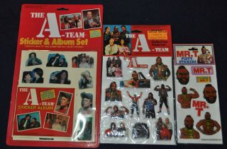 3 Vintage 1983 A Team Television Show Sticker Packages - Mr.  T
